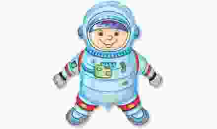 Шар (14'/36 см) Мини-фигура, Космонавт, 1 шт